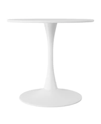 WestinTrends 5-Piece Indoor Outdoor Metal Round Patio Dining Table Set With Stackable Resin Patio Side Chairs