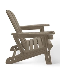 WestinTrends 3-Piece Hdpe Plastic Adirondack Chairs with 18" Square Side Table Patio Set