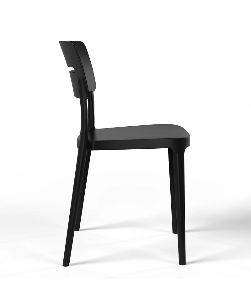 WestinTrends 5-Piece Outdoor Indoor Round Metal Patio Dining Table Set With Stackable Chairs