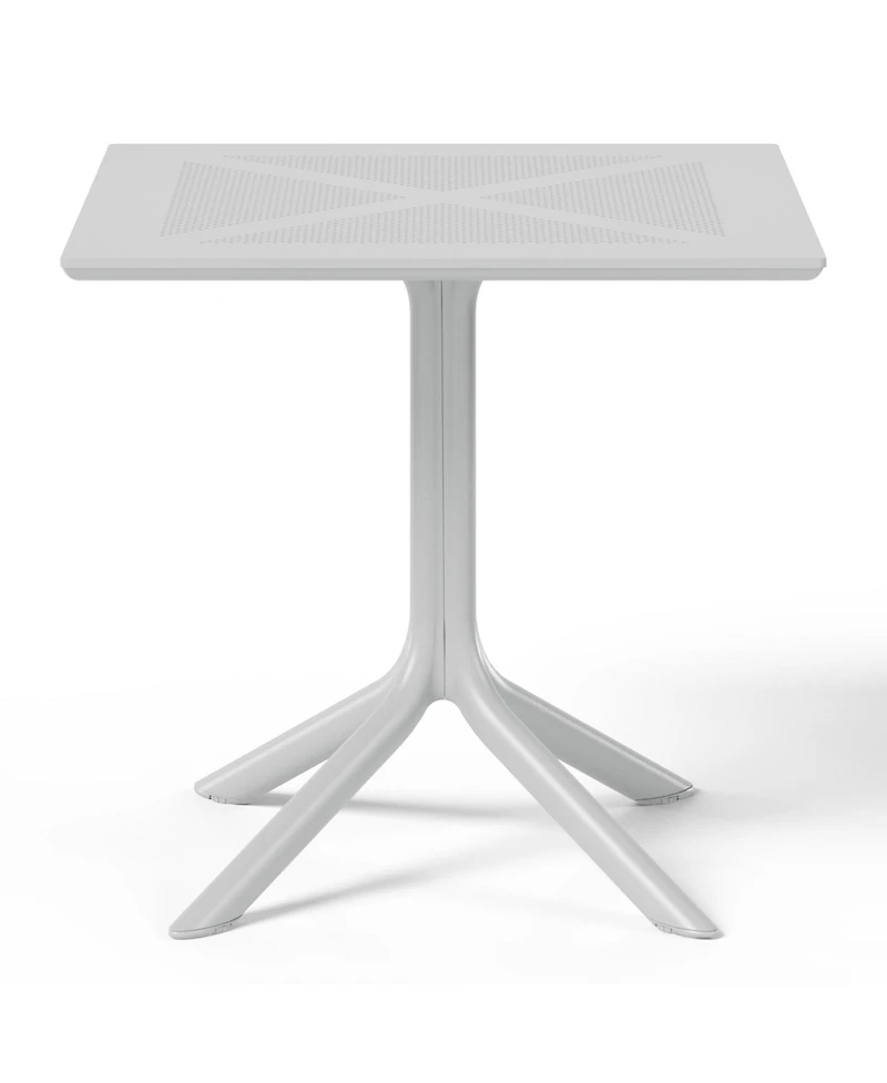 5-Piece Modern Patio Square Dining Table Set with Stackable Chairs