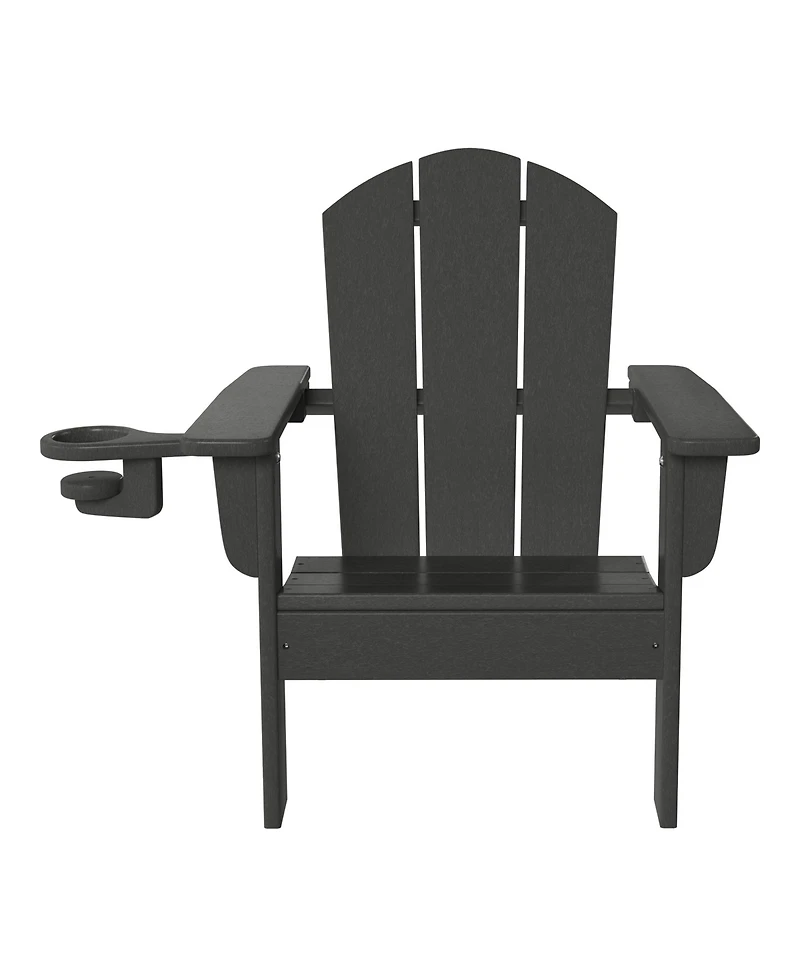 WestinTrends Kids Outdoor Hdpe Plastic Adirondack Patio Chairs with Cup Holders (Set of 2)