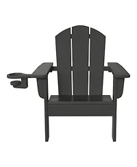 WestinTrends Kids Outdoor Hdpe Plastic Adirondack Patio Chairs with Cup Holders (Set of 2)