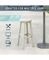 WestinTrends 29" Hdpe Outdoor Patio Round Bar Stool