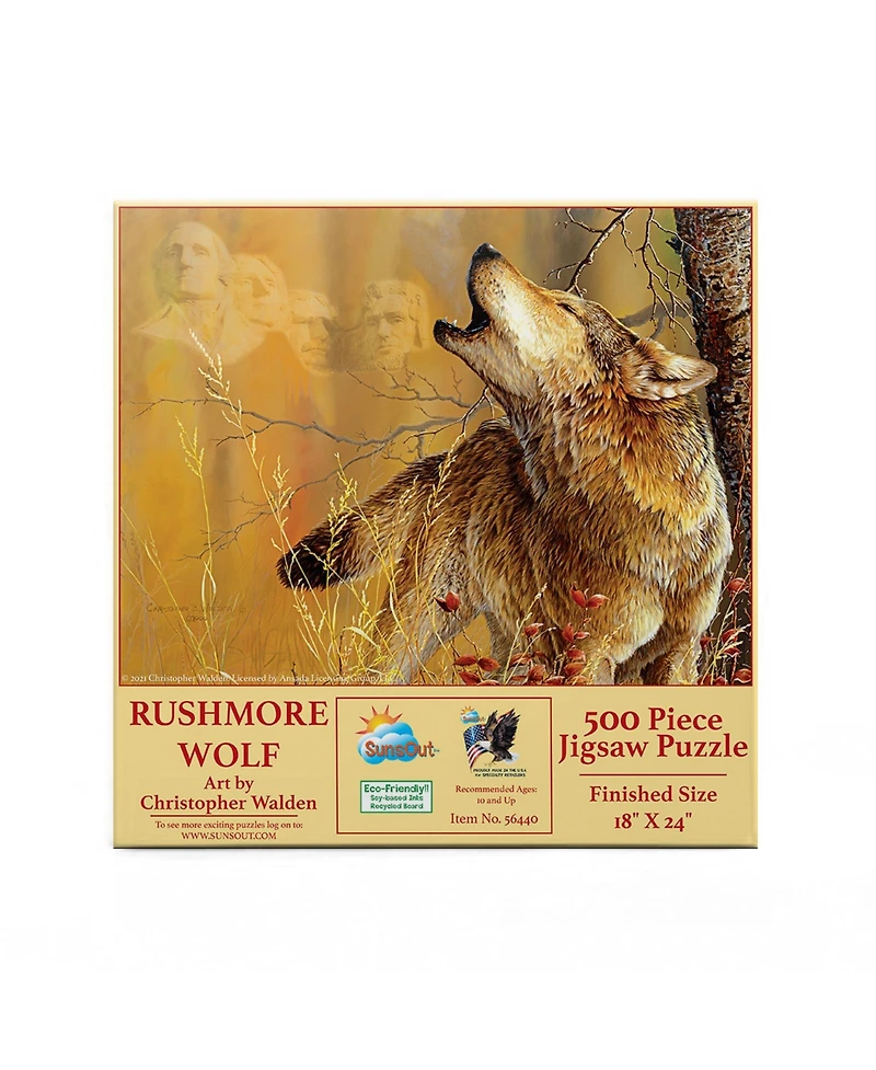 SunsOut Rushmore Wolf 500 piece Jigsaw Puzzle for Adults