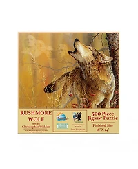 SunsOut Rushmore Wolf 500 piece Jigsaw Puzzle for Adults