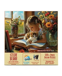 SunsOut Study Buddy 500 piece Jigsaw Puzzle for Adults Large Pieces