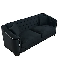 Simplie Fun 3-seater + 3-seater Combination sofa.Velvet black