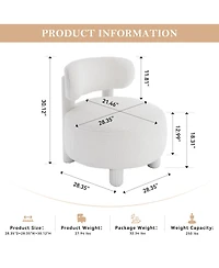 Streamdale Furniture Teddy Fabric Armless Accent Chair