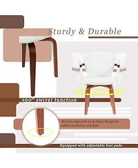 Streamdale Furniture Bentwood Swivel Dining Chairs (Set of 2)