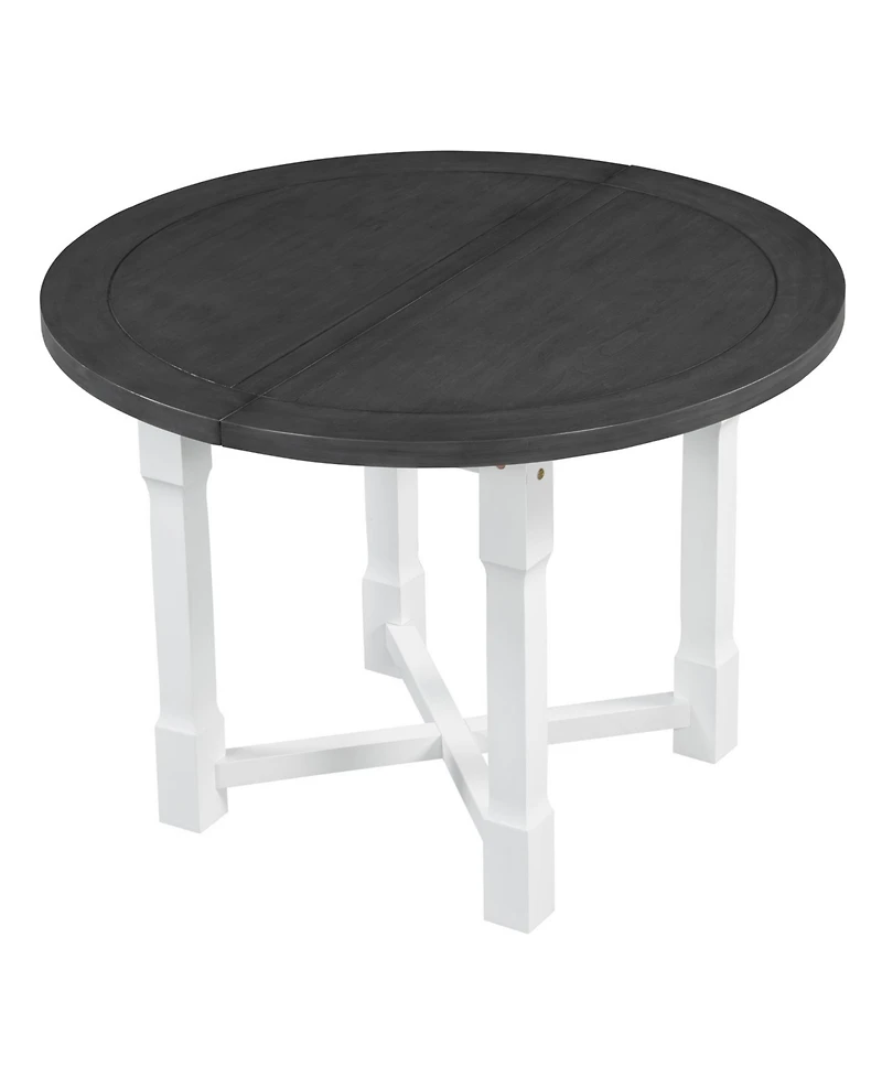 Streamdale Furniture 5-Piece Extendable Round Dining Set with Upholstered Chairs