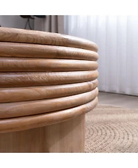 Streamdale Furniture Round Lift-Top Coffee Table - Hidden Storage Natural Finish