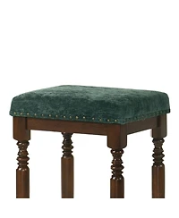 Streamdale Furniture Streamdale Rustic Walnut Counter Stools (Set of 2) - 26 Inch, Padded Seat