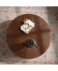 Streamdale 30" Round Handcrafted Relief Coffee Table