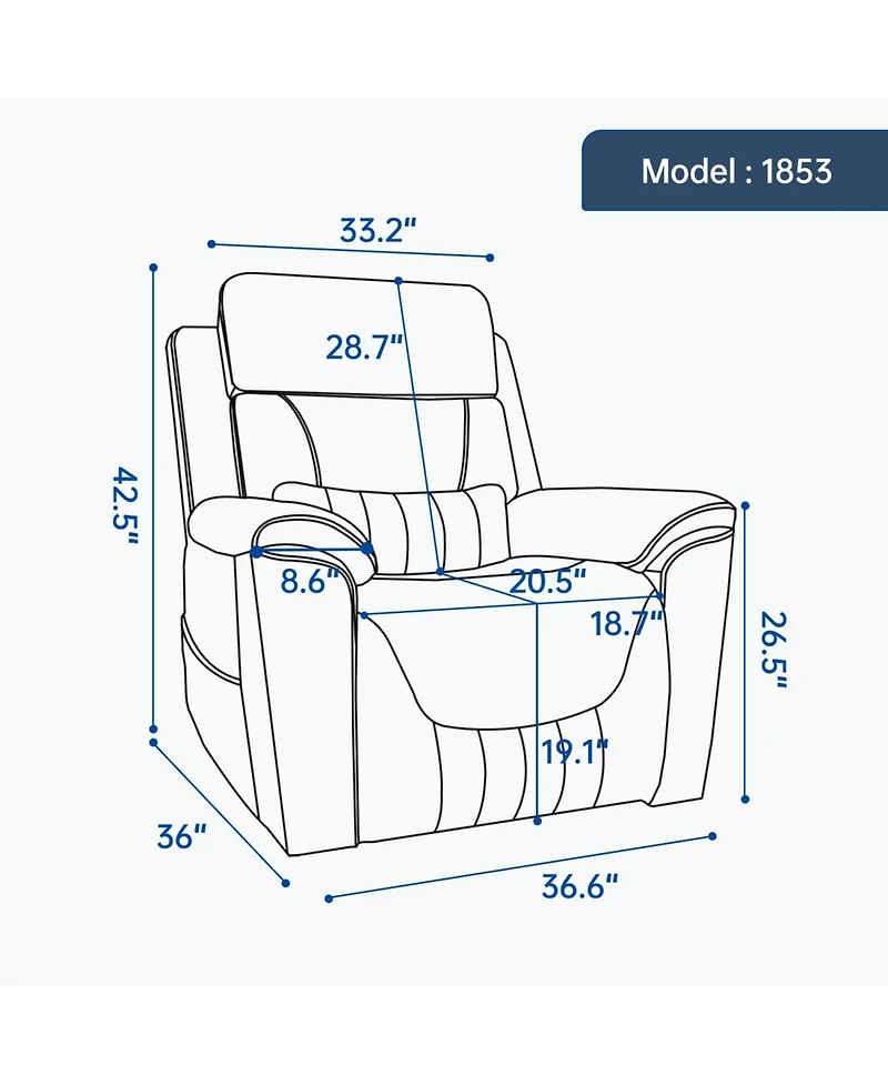 Streamdale Furniture Power Lift Recliner, 350 Lbs