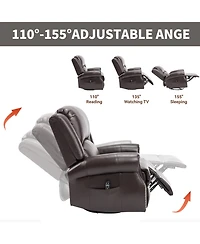 Streamdale Furniture Streamdale Heat Massage Rocker Recliner Chair, Swivel Fabric