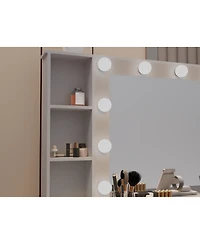 Streamdale Furniture Vanity Desk with Lighted Mirror & Charging Station