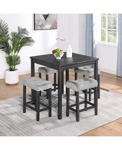 Streamdale Furniture Streamdale 5-Piece Industrial Dining/Bar Table & Chairs Set