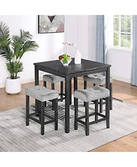 Streamdale Furniture Streamdale 5-Piece Industrial Dining/Bar Table & Chairs Set