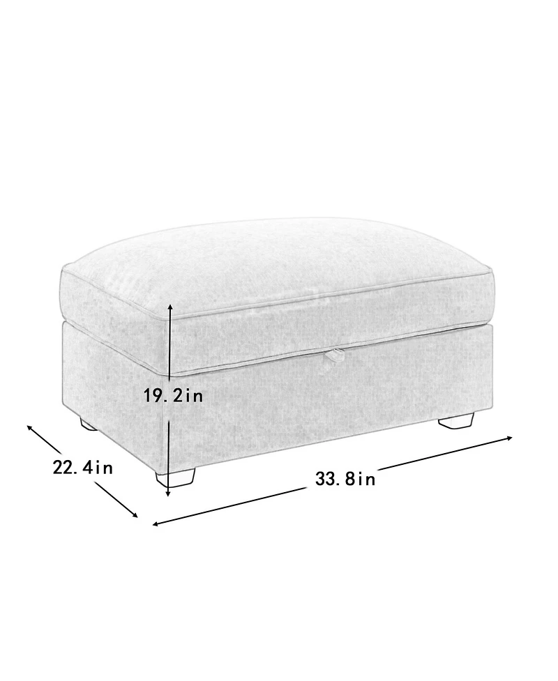 Streamdale Furniture Chenille Sofa with Storage- Modern Design, Multiple Sizes