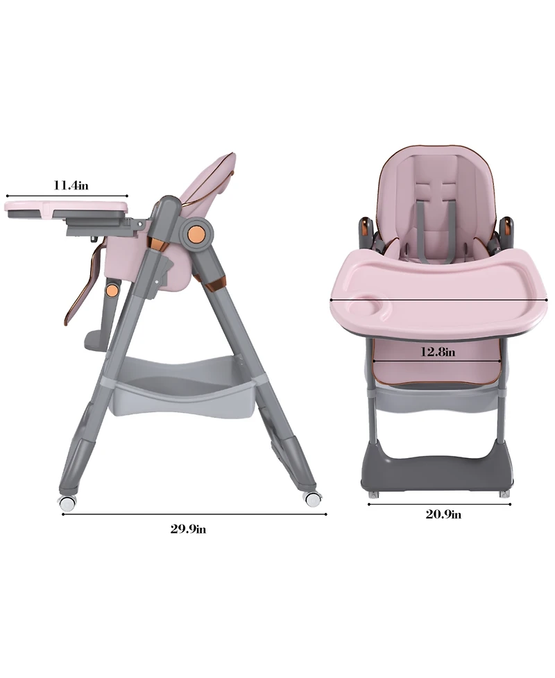 Streamdale Furniture Adjustable Baby High Chair - Portable Feeding Seat