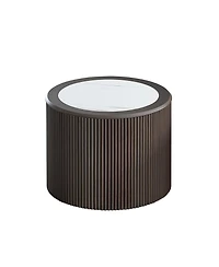 Streamdale Furniture Marble Coffee Table - Round End Table - Dark Brown