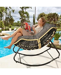 Streamdale Furniture Outdoor Rocking Chair, Patio Egg Chair, Indoor Papasan, Rattan Wicker