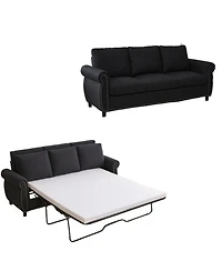 Streamdale Furniture Sleeper Sofa Bed, Pull Out Couch, 3 Seater Sectional, Linen, Dark Gray