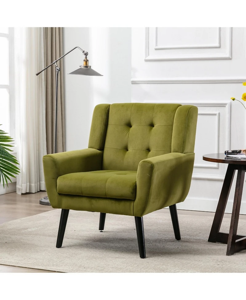 Streamdale Furniture Velvet Chair with Black Legs