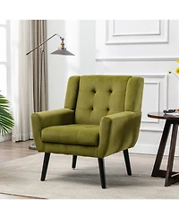 Streamdale Furniture Velvet Chair with Black Legs