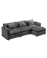 Streamdale Furniture Streamdale Oversized Sectional Cloud Couch, Modern Chenille L Shape, Ottoman & Memory Foam