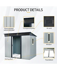 Streamdale Furniture 8' x 6' Outdoor Metal Storage Shed
