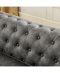 Streamdale Furniture Chesterfield Tufted Sofa 3-Seater Nailhead Trim