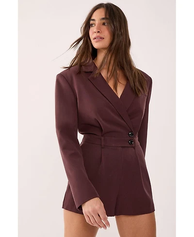 Nasty Gal Women's Tailored Button Detail Romper