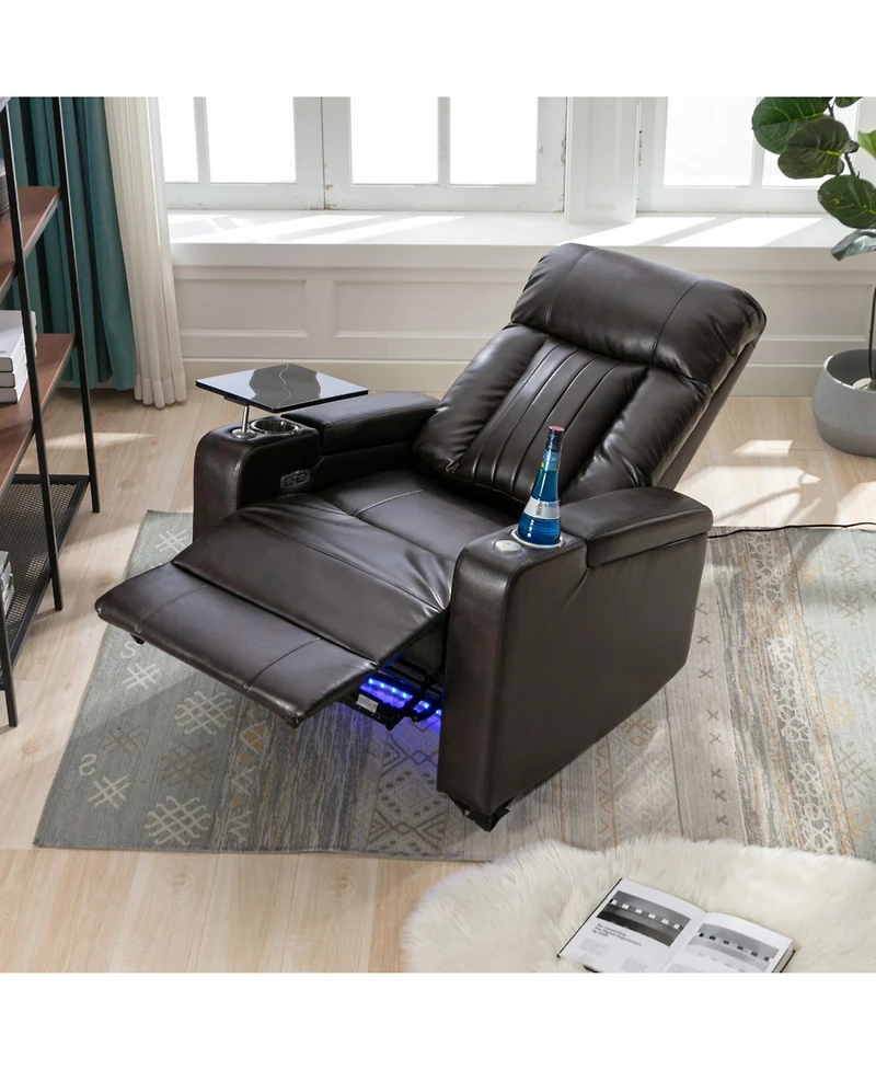 Streamdale Furniture Premium Power Recliner with Storage Arms, Cupholders, Swivel Tray Table and Cell Phone Stand