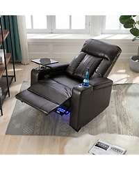 Streamdale Furniture Premium Power Recliner with Storage Arms, Cupholders, Swivel Tray Table and Cell Phone Stand