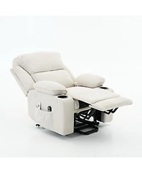 Streamdale Furniture Streamdale Ivory Remote-Controlled Heating and Massage Assistive Recliner for Seniors