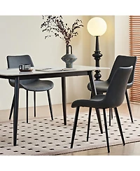 Streamdale Grey Pu Leather & Iron Leg Dining Table Set (2-Piece)