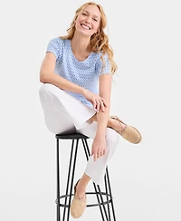 Style & Co Petite Short-Sleeve Scoop Neck Knit Top, Macy's Exclusive