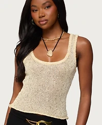 Edikted Women's Eleora Sequin Knit Tank Top