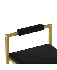 Streamdale Furniture Velvet Counter Stools Set of 2, Low Back, Gold & Black