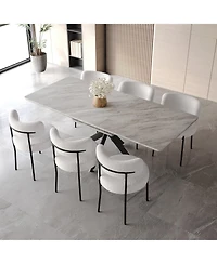 Streamdale Furniture Extendable Dining Table Set with Upholstered Chairs