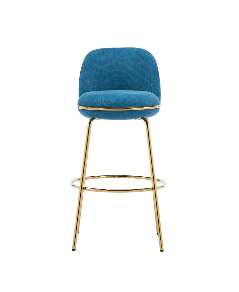 Streamdale Furniture Rio Claro Gold & Blue Upholstered Barstools (Set of 2)