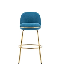 Streamdale Furniture Rio Claro Gold & Blue Upholstered Barstools (Set of 2)