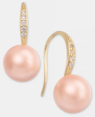 Charter Club Pave & Imitation Pearl Drop Earrings, Macy's Exclusive