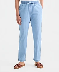 Style & Co Petite Twill-Tape Tapered Pull-On Pants, Macy's Exclusive