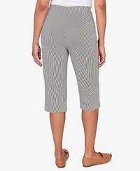 Alfred Dunner Plus Classic Stretch Stripe Clamdigger Capri Pants