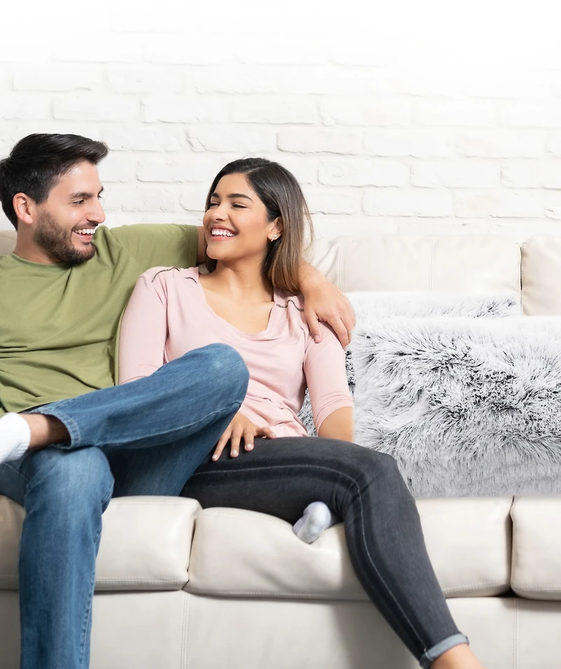 Cheer Collection Shaggy 2-Pack Decorative Pillows, 12" x 20"