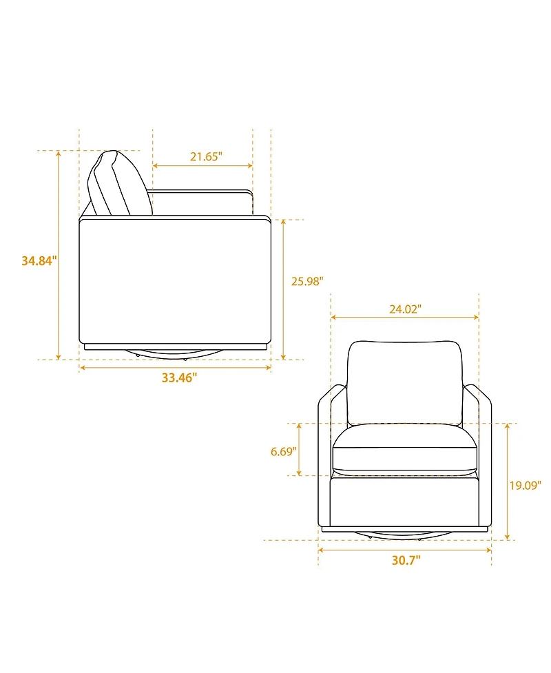 Streamdale Furniture 30.7" Swivel Accent Chair - Blue