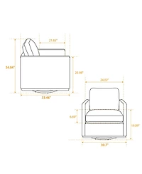 Streamdale Furniture 30.7" Swivel Accent Chair - Blue