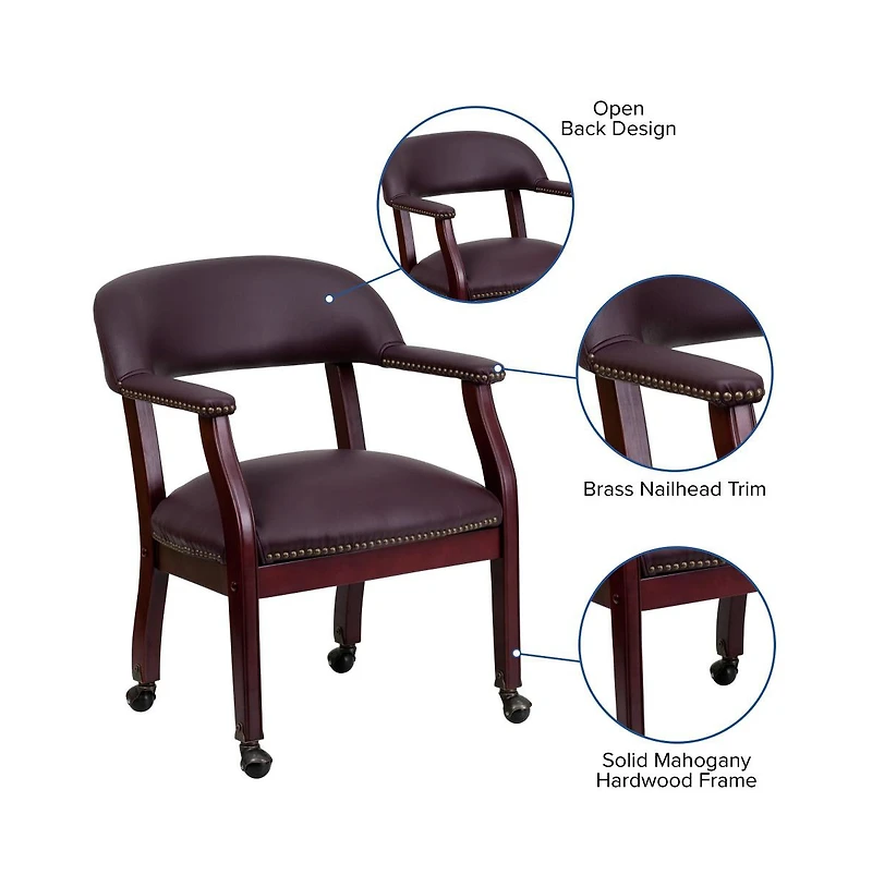 Emma+Oliver Conference Chair with Accent Nail Trim and Casters